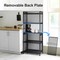 5-Tier Freestanding Kitchen Pantry Cabinet, Metal Mesh Storage Organizer with Glass Doors